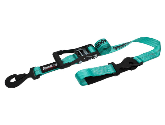 Speed Strap Shreddy – 2″ x 10′ Ratchet Tie Down w/ Twisted Snap Hooks & Axle Strap Combo – Teal