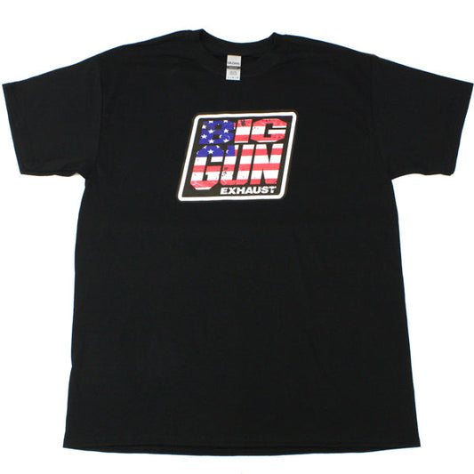 Big Gun Exhaust Gear - American Flag Logo T-Shirt - Black