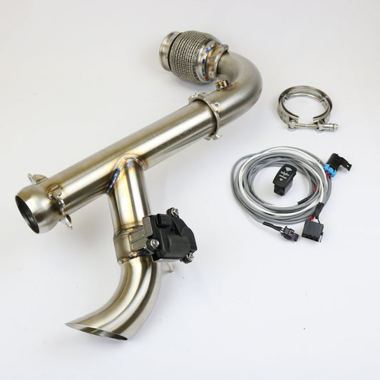 EVO Powersports Can Am X3 "SHOCKER" Electric Side Dump Race Bypass Pipe