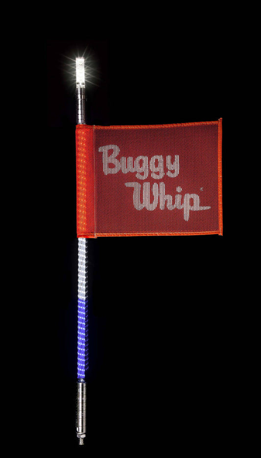 Buggy Whip® Red White & Blue LED Whips with Lighted Top Option