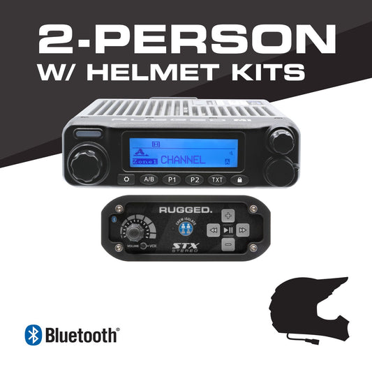 Rugged Radios 2 Person - STX STEREO Complete Communication Intercom System - with STX STEREO Helmet Kits
