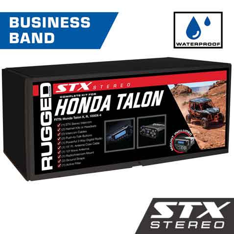 Rugged Radios Honda Talon STX STEREO Complete UTV Communication Intercom Kit
