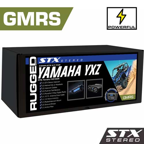 Rugged Radios POWERHOUSE 45-Watt GMRS Radio - Yamaha YXZ STX STEREO Complete UTV Communication Kit