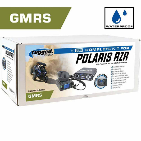 Rugged Radios Waterproof GMRS Radio - Polaris RZR Complete UTV Communication Intercom Kit
