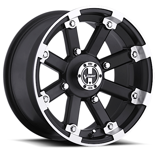 Vision Lock Out Wheel 4x156 Matte Black with Machined Lip - 393